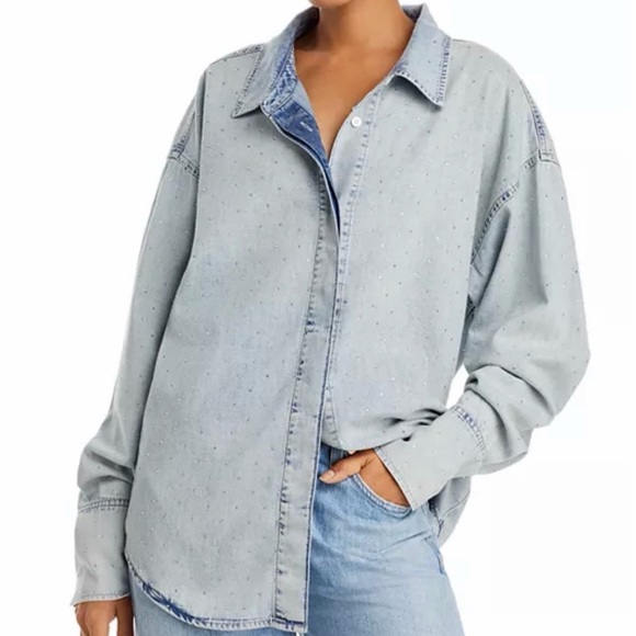 Good American Tops - Good American Oversized Denim Shirt Sz 1